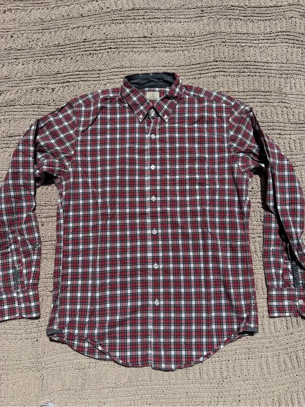 J. Crew Red Plaid Button-Down Shirt